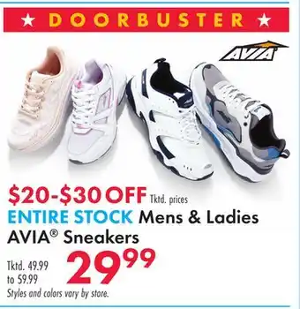 Boscov's ENTIRE Mens & Ladies AVIA Sneakers offer