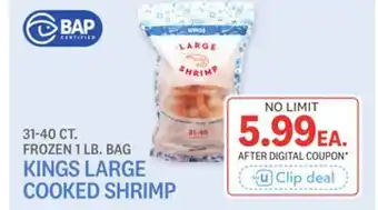 Kings Food Markets KINGS LARGE COOKED SHRIMP offer