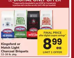 ACME Kingsford or Match Light Charcoal Briquets offer