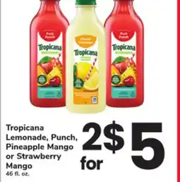 ACME Tropicana Lemonade, Punch, Pineapple Mango or Strawberry Mango offer