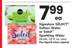 ACME Signature SELECT Seltzer Water or Soleil Sparkling Water offer
