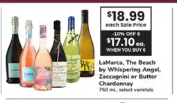 ACME LaMarca, The Beach by Whispering Angel, Zaccagnini or Butter Chardonnay offer
