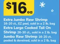 ACME Extra Jumbo Raw Shrimp Extra Large Cooked Tail On Shrimp 26-30 ct. sold offer