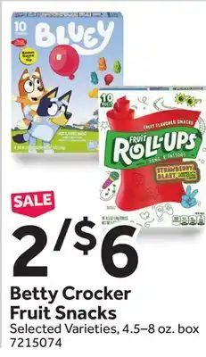 Stop&Shop Betty Crocker Fruit Snacks offer