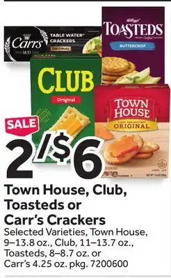 Stop&Shop Town House, Club, Toasteds or Carr's Crackers offer