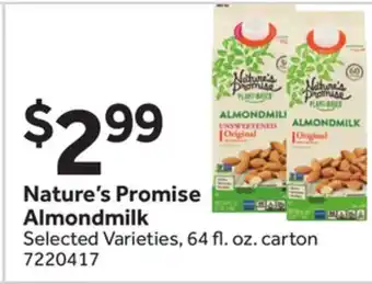 Stop&Shop Nature's Promise Almondmilk offer