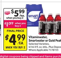 Stop&Shop Vitaminwater, Smartwater or Gold Peak offer
