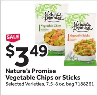 Stop&Shop Nature's Promise Vegetable Chips or Sticks offer