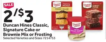 Stop&Shop Duncan Hines Classic, Signature Cake or Brownie Mix or Frosting offer