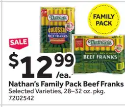 Stop&Shop Nathan's Family Pack Beef Franks offer