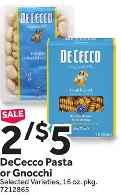 Stop&Shop DeCecco Pasta or Gnocchi offer