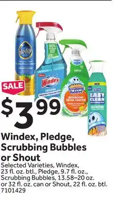 Stop&Shop Windex, Pledge, Scrubbing Bubbles or Shout offer