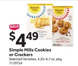 Stop&Shop Simple Mills Cookies or Crackers offer