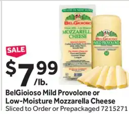Stop&Shop BelGioioso Mild Provolone or Low-Moisture Mozzarella Cheese offer