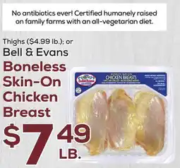 DeCicco & Sons Bell & Evans Boneless Skin-On Chicken Breast offer