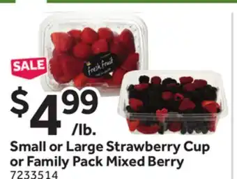 Stop&Shop Small or Large Strawberry Cup or Family Pack Mixed Berry offer