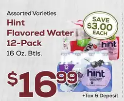 DeCicco & Sons Hint Flavored Water 12-Pack offer
