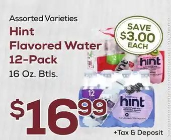 DeCicco & Sons Hint Flavored Water 12-Pack offer