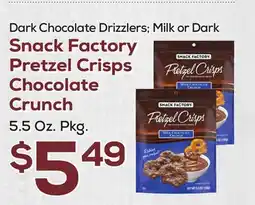 DeCicco & Sons Snack Factory Pretzel Crisps Chocolate Crunch offer