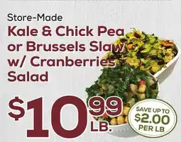 DeCicco & Sons Kale & Chick Pea or Brussels Slaw w/Cranberries Salad offer