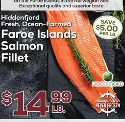 DeCicco & Sons Hiddenfjord Fresh, Ocean-Farmed Faroe Islands Salmon Fillet offer