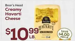 DeCicco & Sons Boar's Head Creamy Havarti Cheese offer