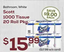 DeCicco & Sons Scott 1000 Tissue 20 Roll Pkg offer