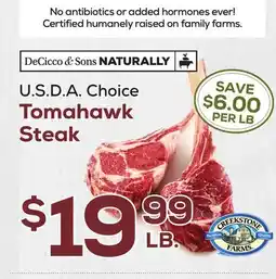 DeCicco & Sons U.S.D.A. Choice Tomahawk Steak offer