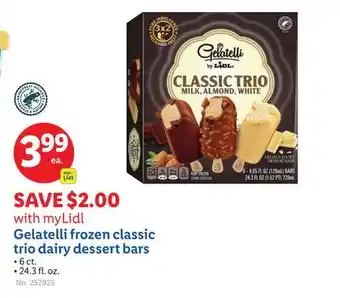 Lidl myLidl Gelatelli frozen classic trio dairy dessert bars offer