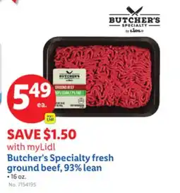 Lidl Butcher's Specialty fresh ground beef, 93% lean offer