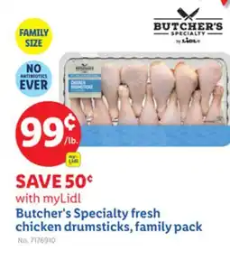 Lidl Butcher's Specialty fresh chicken drumsticks, family pack offer