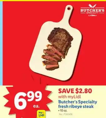Lidl Butcher's Specialty fresh ribeye steak offer