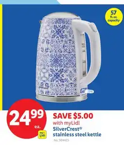 Lidl SilverCrest stainless steel kettle offer