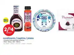 Lidl condiments/napkins/plates offer