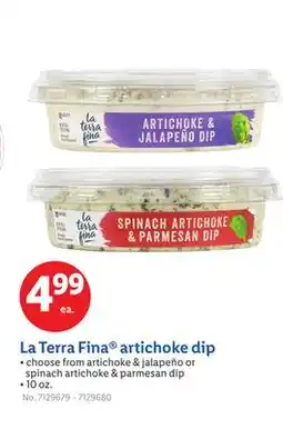 Lidl La Terra Fina artichoke dip offer