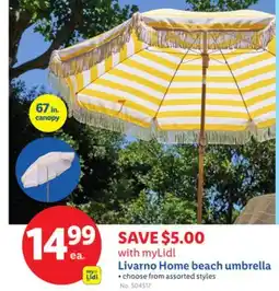 Lidl myLidl Livarno Home beach umbrella offer
