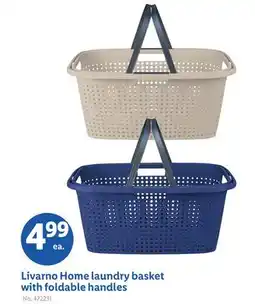 Lidl Livarno Home laundry basket with foldable handles offer