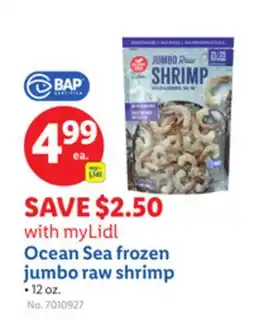 Lidl Ocean Sea frozen jumbo raw shrimp offer