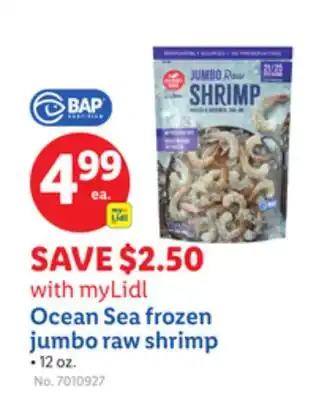 Lidl Ocean Sea frozen jumbo raw shrimp offer