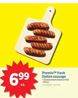 Lidl Premio fresh Italian sausage offer