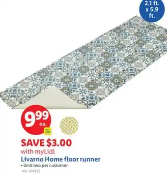 Lidl with myLidl Livarno Home floor runner offer