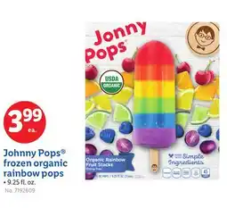 Lidl Johnny Pops frozen organic rainbow pops offer
