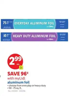 Lidl myLidl aluminum foil offer