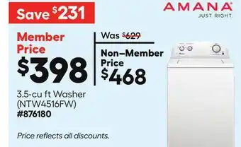 Lowe's Amana 3.5-cu ft Washer offer