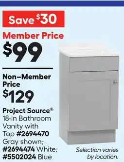 Lowe's 18-in Bathroom Vanity with Top offer