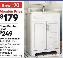 Lowe's Style Selections 24-in Kirkman White Bathroom Vanity with Top and Mirror offer