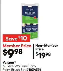 Lowe's Valspar 3-Piece Wall and Trim Paint Brush Set offer