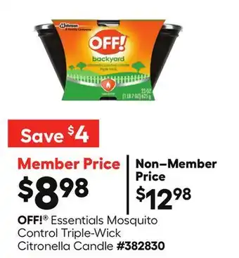 Lowe's OFF! Essentials Mosquito Control Triple-Wick Citronella Candle offer