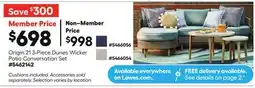 Lowe's Origin 21 3-Piece Dunes Wicker Patio Conversation Set offer