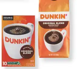 CVS Dunkin' bag coffee 11-12 oz or K-Cups 10 ct offer
